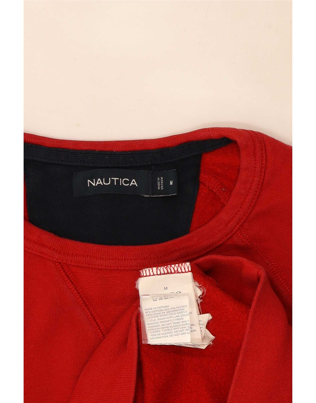 Męska bluza z grafiką Nautica, bawełniana, w kolorze średnio czerwonym
