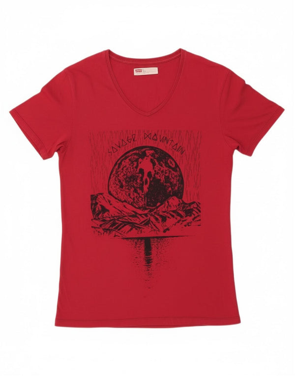 Levi's Mens Standard Fit Graphic T-Shirt Top Medium Red Cotton