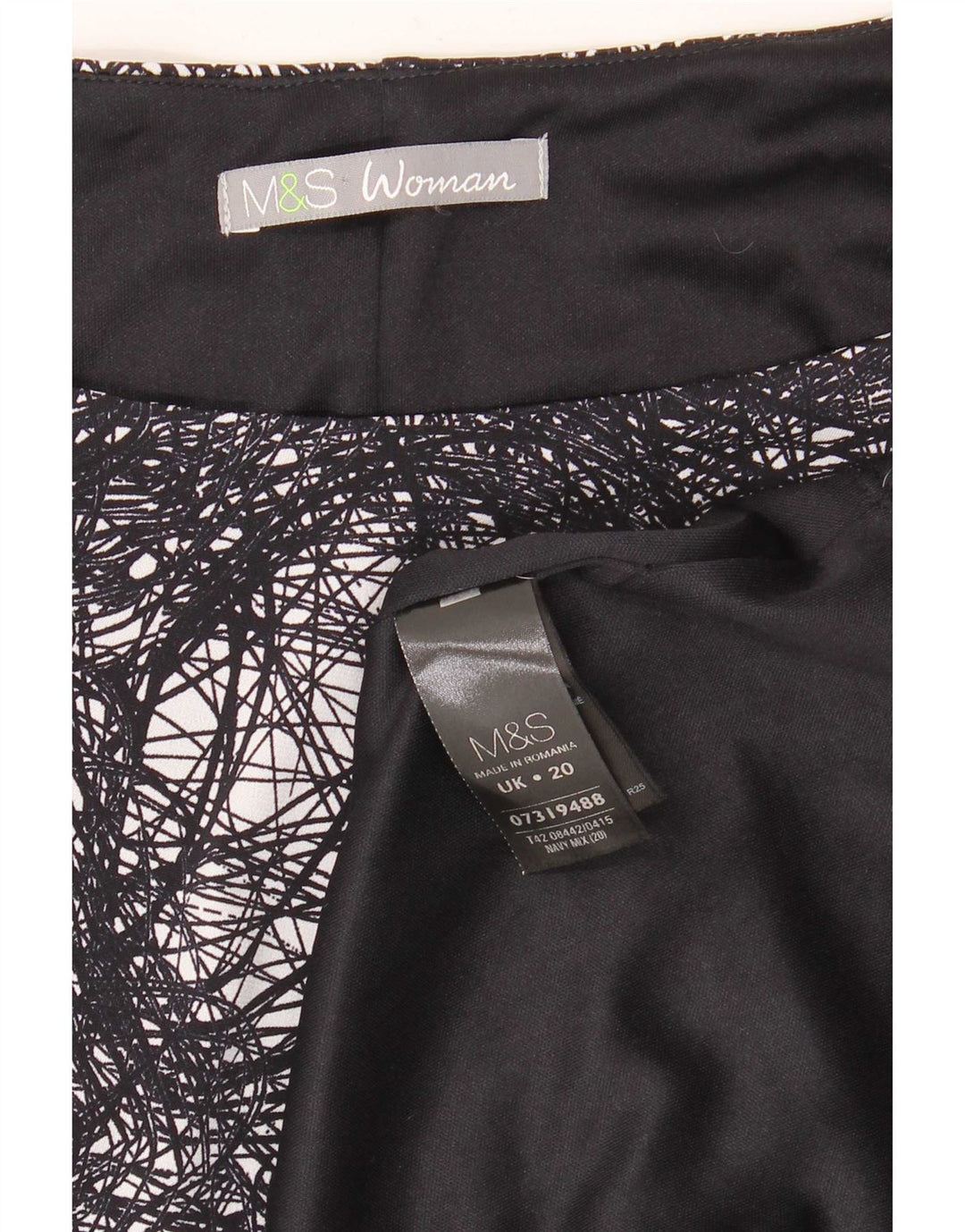 Marks & Spencer Damska sukienka z abstrakcyjnym wzorem UK 20 2XL czarna