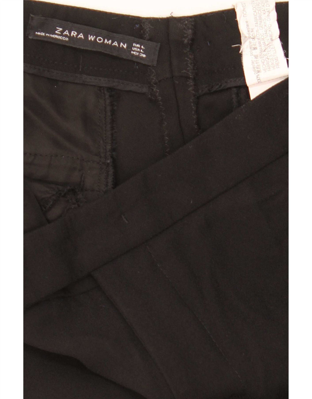 Spodnie damskie Zara Flare, duże, duże W32 L32, czarny poliester