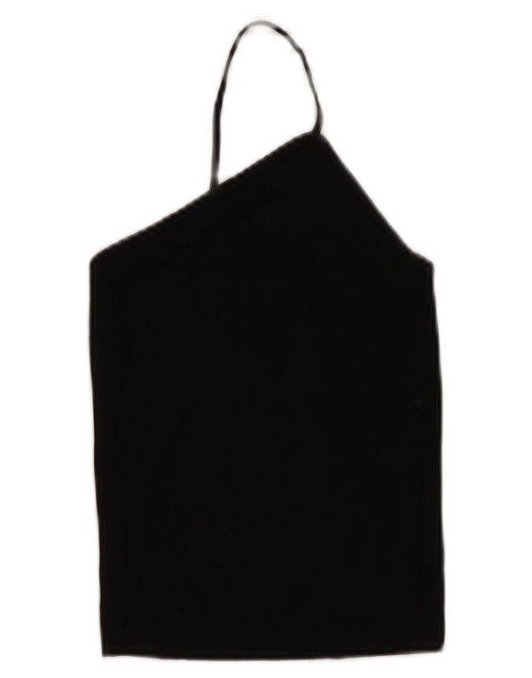 Krótki top damski Zara UK 10 Small, czarna wiskoza