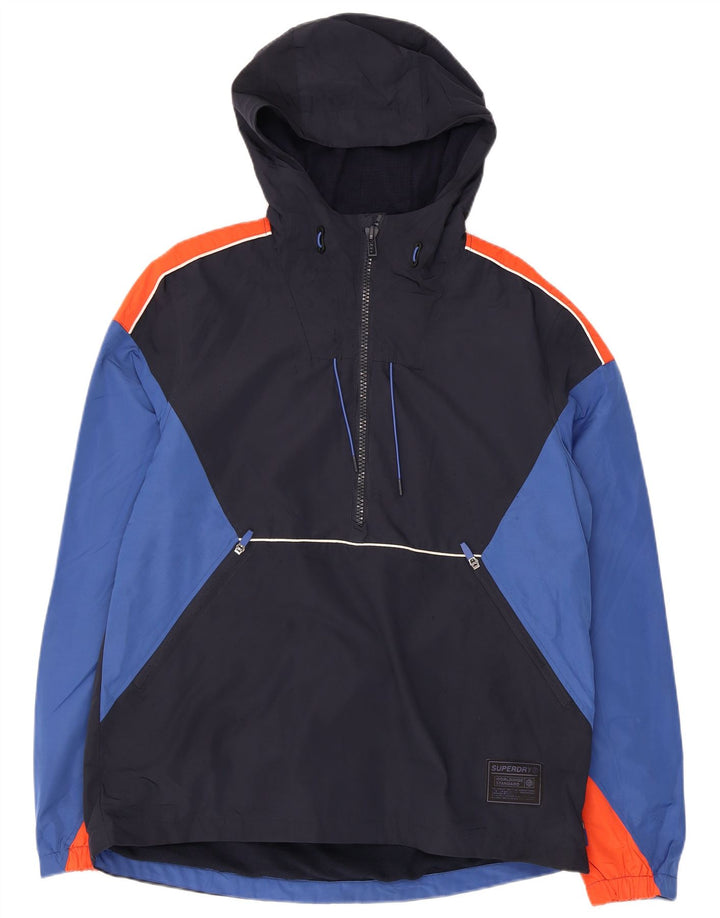 Męska kurtka Anorak z kapturem SUPERDRY UK 38, średni granat, blok kolorów