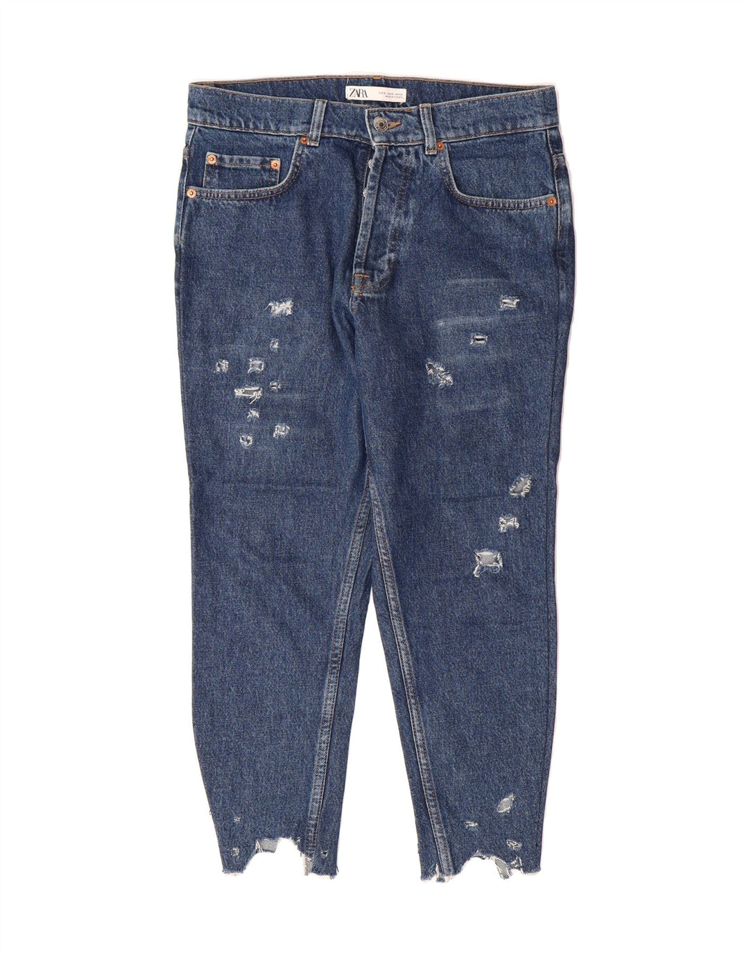 ZARA Womens Distressed Slim Jeans EU 38 Small W30 L23 Blue Cotton Vintage Zara and Second-Hand Zara from Messina Hembry 