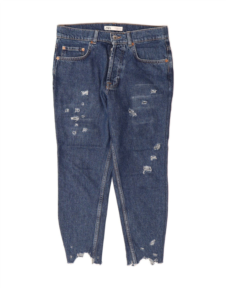 ZARA Womens Distressed Slim Jeans EU 38 Small W30 L23 Blue Cotton Vintage Zara and Second-Hand Zara from Messina Hembry 
