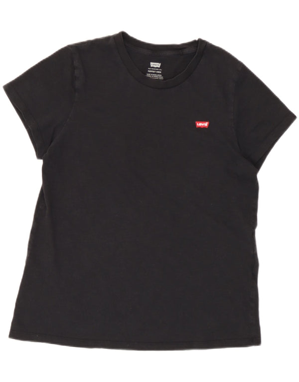 Damska koszulka Levi's Perfect Crew Top UK 10, mała, czarna bawełna