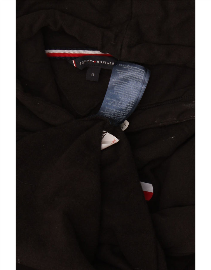 Męski sweter z kapturem i grafiką Tommy Hilfiger, średniej wielkości, czarny, bawełniany