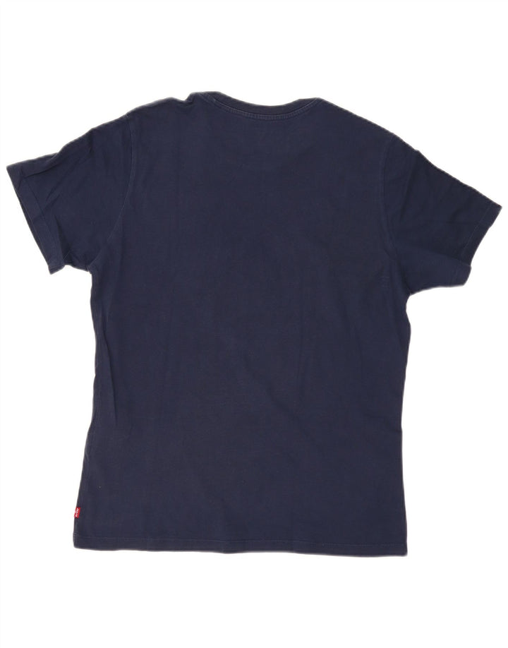 Męski T-shirt z grafiką LEVI'S, mały, granatowy