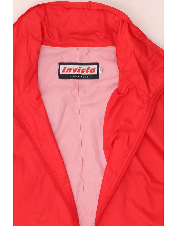 INVICTA Mens Hooded Rain Jacket XL Red Polyamide Vintage Invicta and Second-Hand Invicta from Messina Hembry 