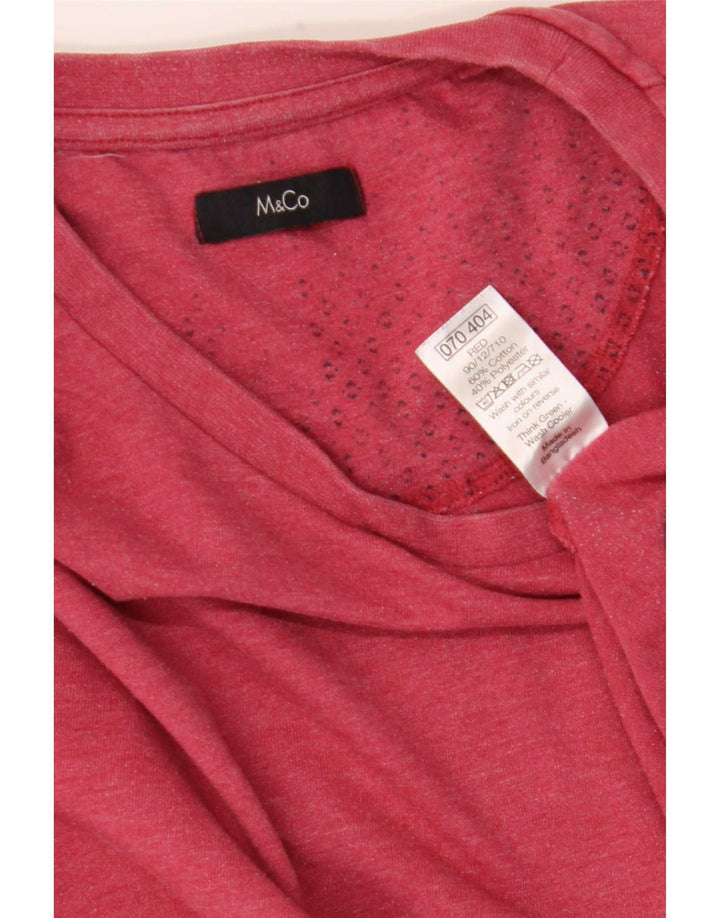 T-shirt męski M&Co, top XL, czerwony, bawełniany