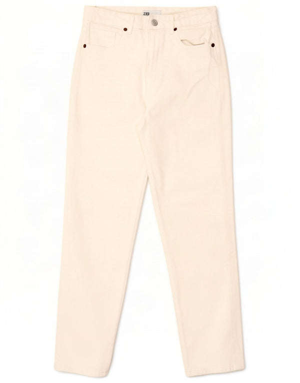Damskie jeansy z wysokim stanem Zara EU 36 XS W26 L27 Złamana biała bawełna