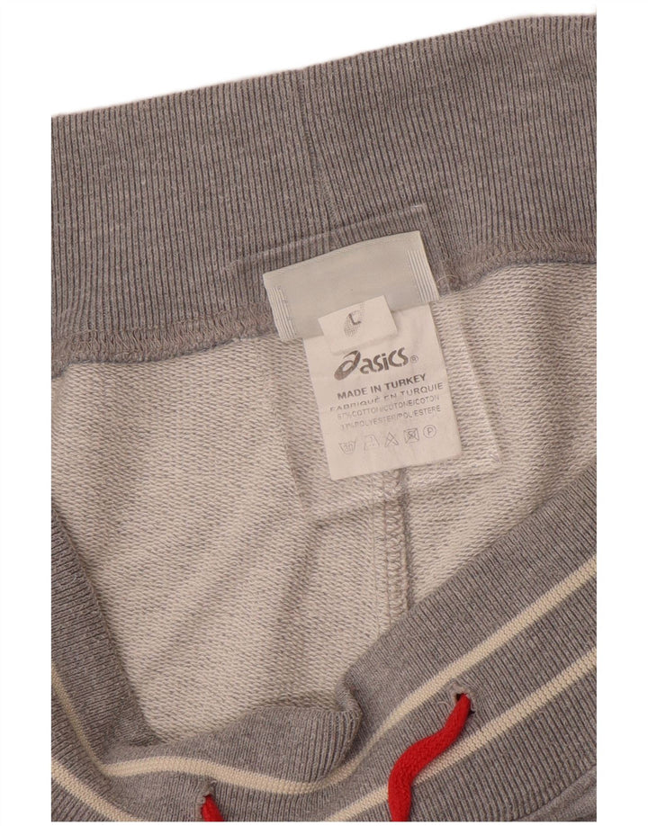 Męskie spodnie dresowe ASICS, duże, szare, bawełniane w plamki