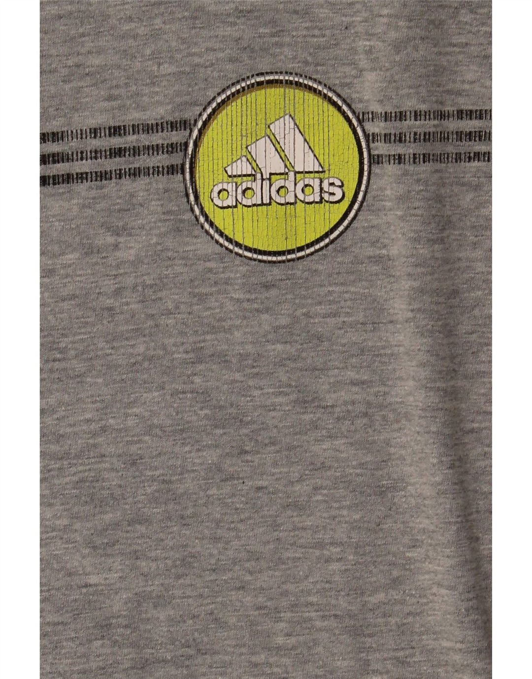 Adidas Męski graficzny top z długim rękawem, duży, szary, bawełniany