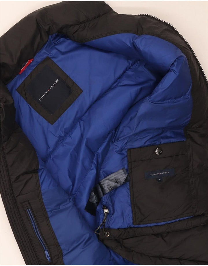 Męska wyściełana kamizelka TOMMY HILFIGER UK 40, duża, czarna, nylonowa