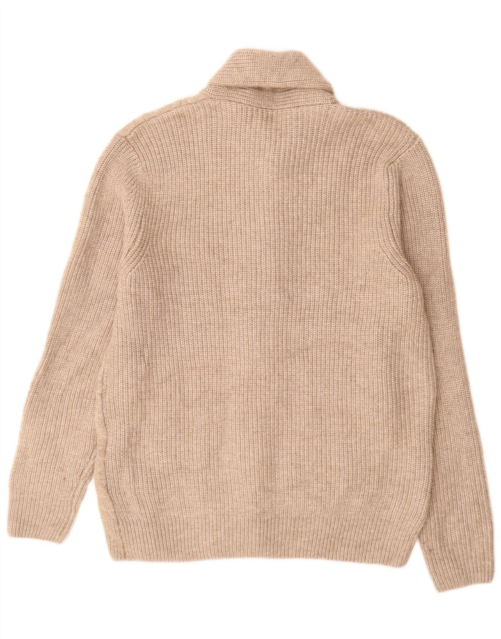 Marks & Spencer Męski sweter rozpinany, duży, beżowy, poliester