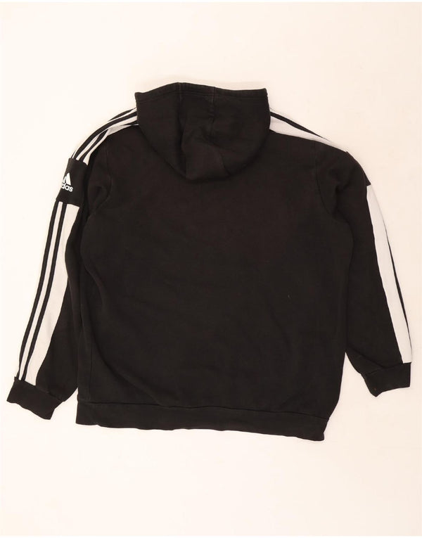 Męski sweter z kapturem ADIDAS 2XL, czarna, bawełniana z blokami kolorów