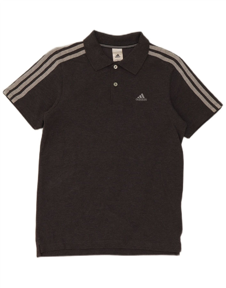 Męska koszulka polo Adidas Climalite, mała, szara, bawełniana