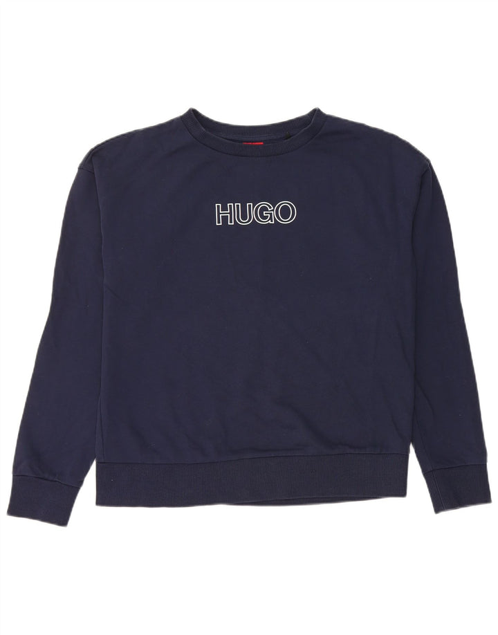 Damska bluza oversize Hugo Boss Graphic UK 10, mała, granatowa
