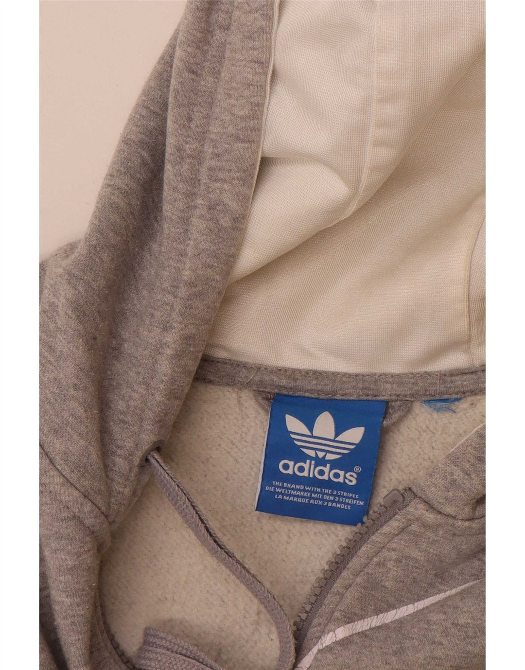 Męski sweter Adidas z grafiką i zamkiem błyskawicznym XL, szary
