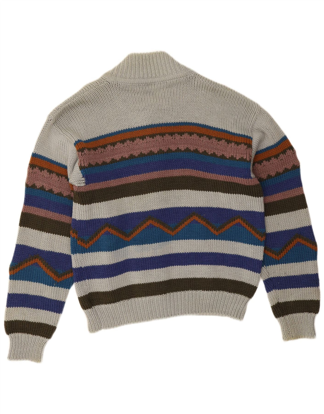 Vintage męski sweter rozpinany XL, wielokolorowe paski