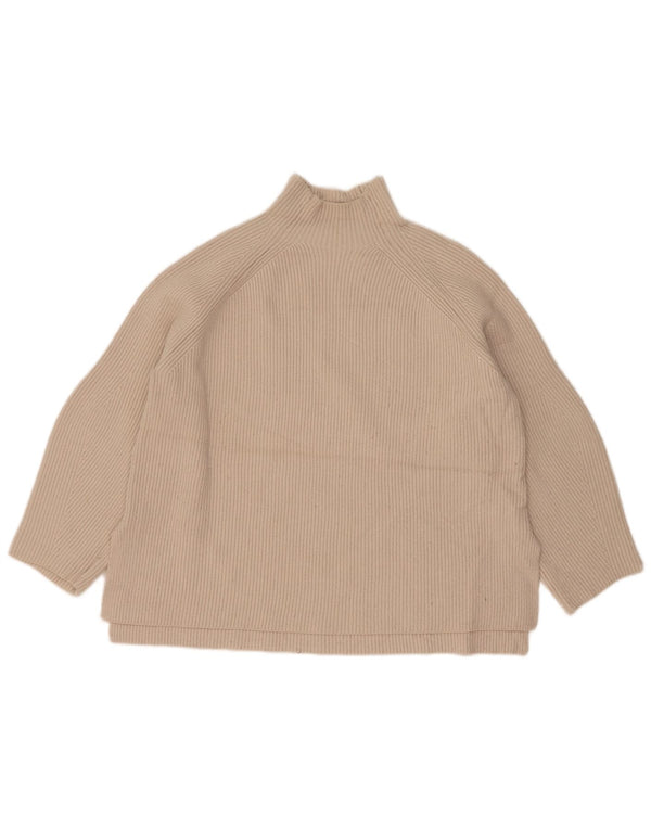 Sweter damski Zara z golfem UK 14, średni, złamanej bieli, wiskoza