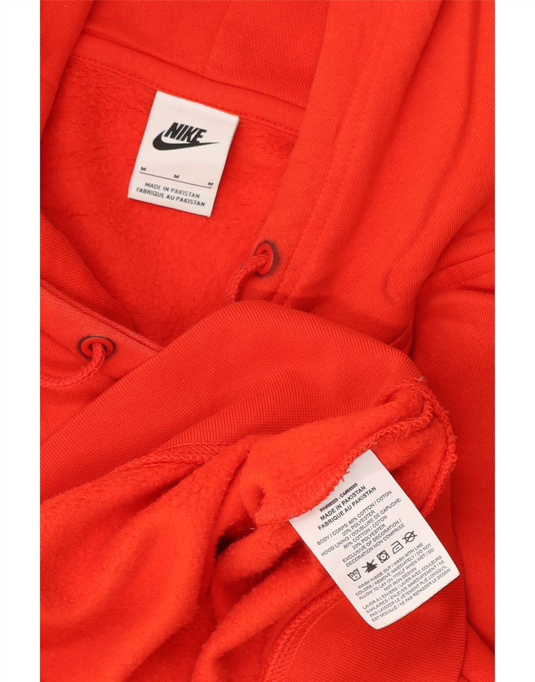 NIKE Mens Hoodie Jumper Medium Red Cotton