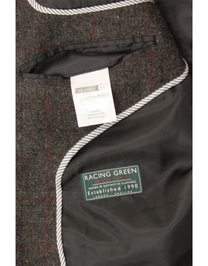 Męska marynarka VINTAGE Regular Longline zapinana na 3 guziki UK 46 3XL Szara kratka