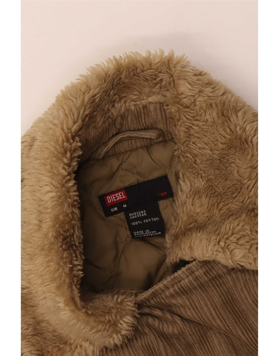 Damska sztruksowa kurtka wojskowa Diesel UK 12 Medium Khaki