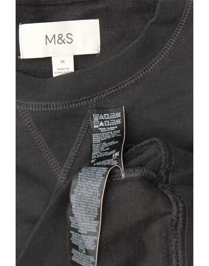 MARKS & SPENCER Męski sweter XL, czarny, bawełniany