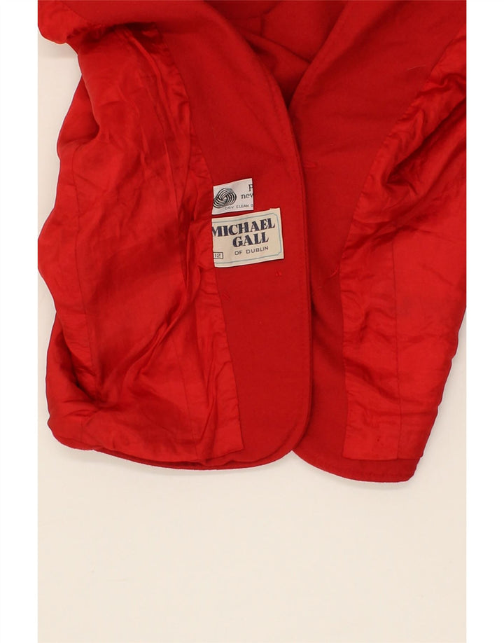 MICHAEL GALL  Womens 2 Button Blazer Jacket UK 12 Medium  Red Wool Vintage Michael Gall and Second-Hand Michael Gall from Messina Hembry 