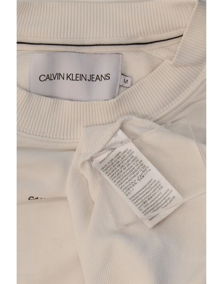 Męska bluza dresowa CALVIN KLEIN JEANS, średnia, biała, bawełniana