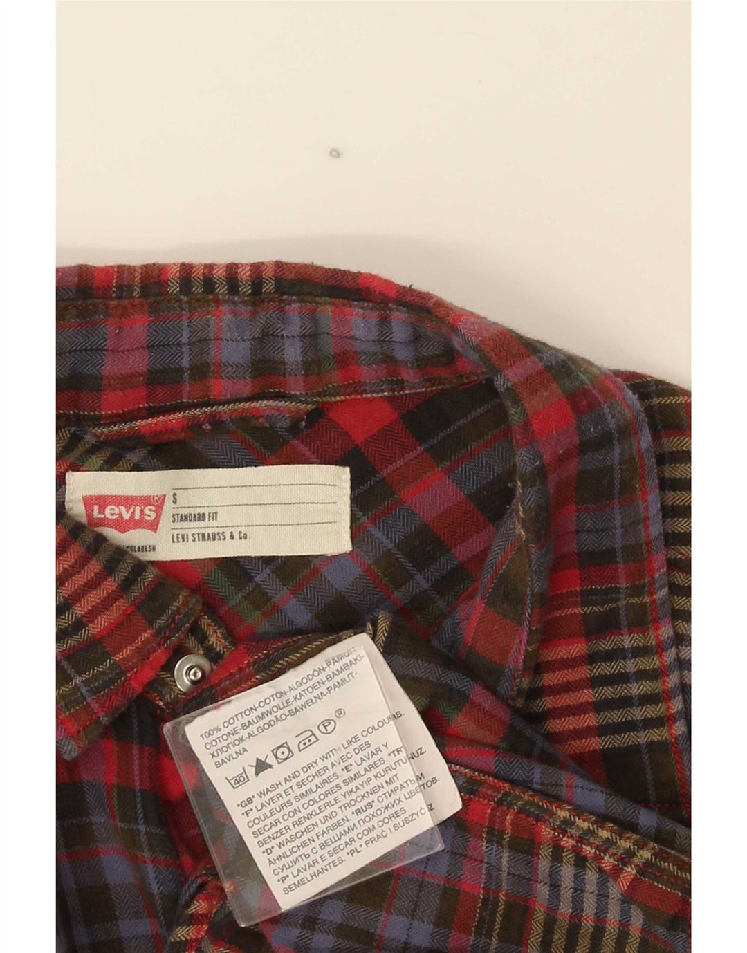 Koszula flanelowa męska Levi's o standardowym kroju, mała, wielokolorowa, bawełniana w kratę