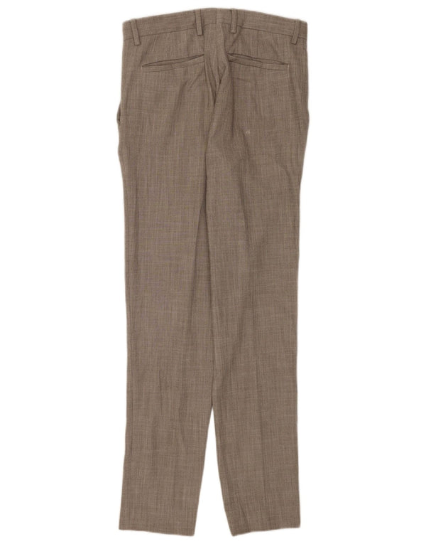 Męskie proste spodnie garniturowe Zara EU 38 Small W30 L32 Szary poliester