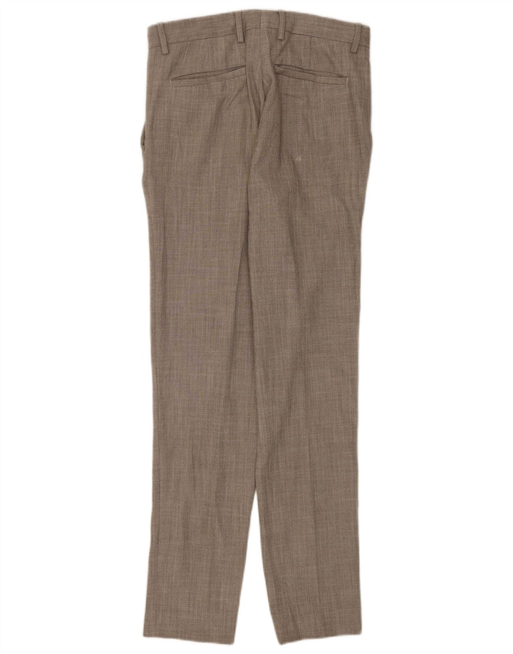 Męskie proste spodnie garniturowe Zara EU 38 Small W30 L32 Szary poliester