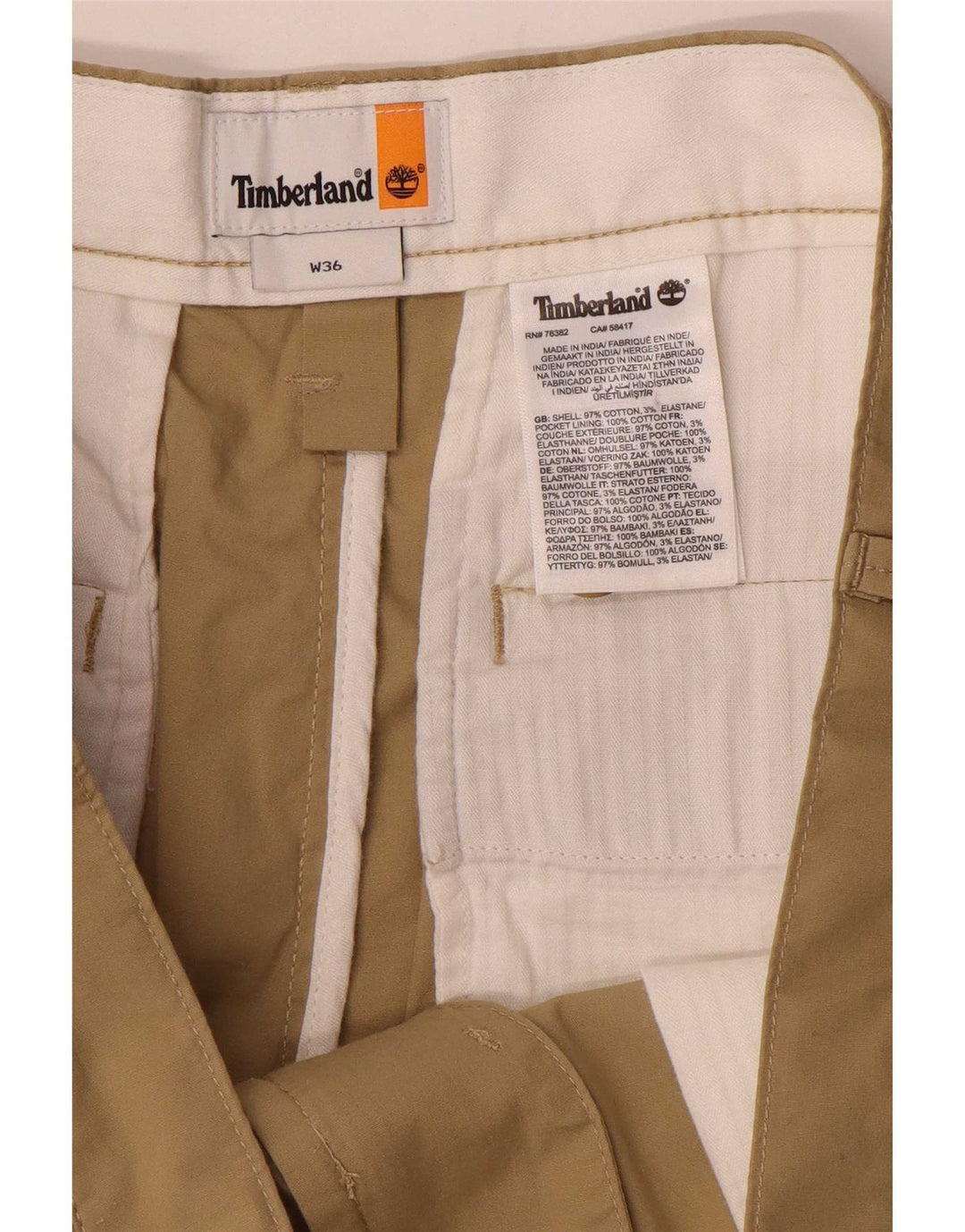 Męskie spodenki Chino Timberland W36, duże, beżowe