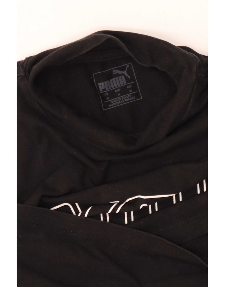 Damska koszulka Puma Crop Graphic z długim rękawem UK 12, średnia czerń