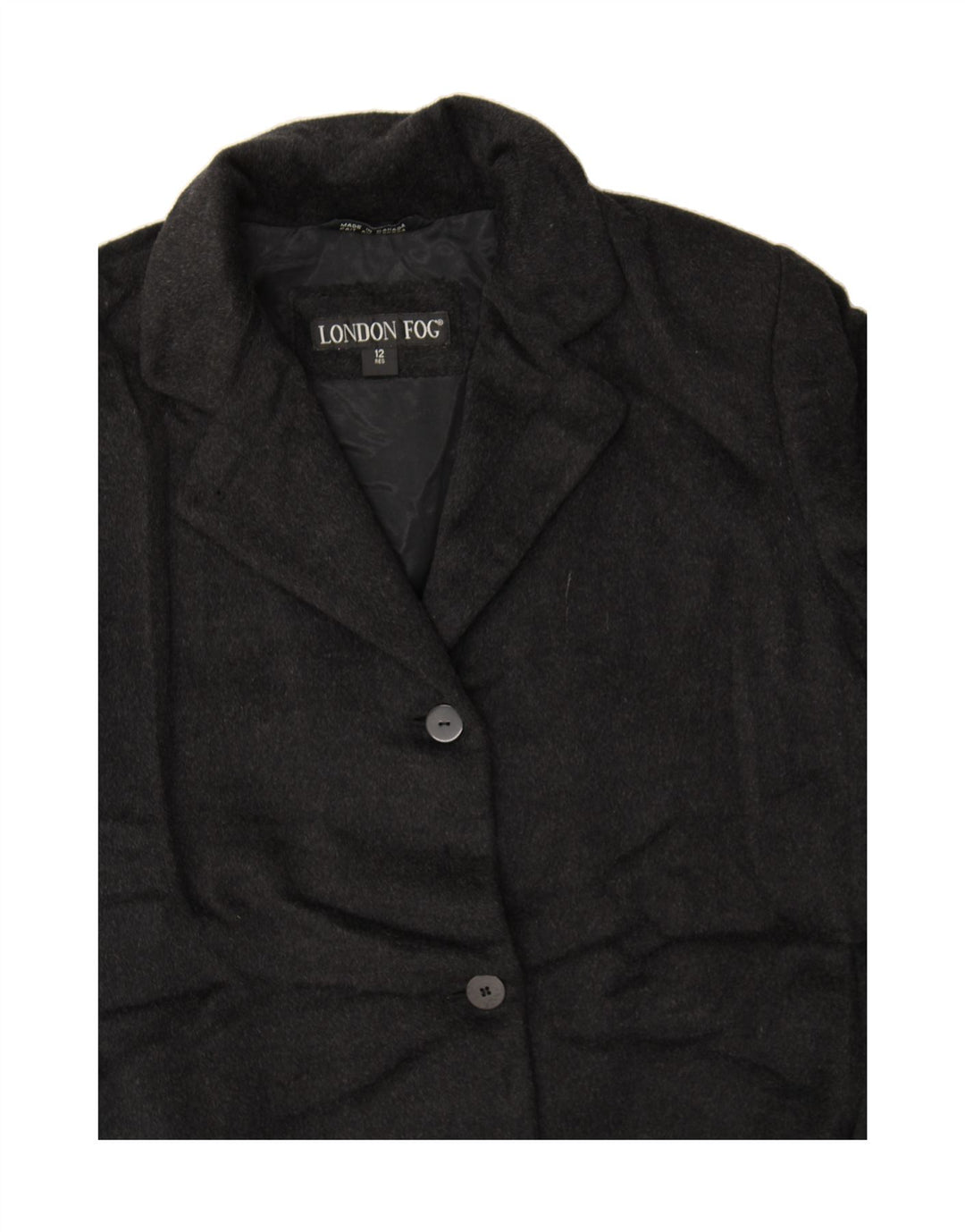 LONDON FOG Womens Overcoat UK 12 Medium Grey Angora Vintage London Fog and Second-Hand London Fog from Messina Hembry 