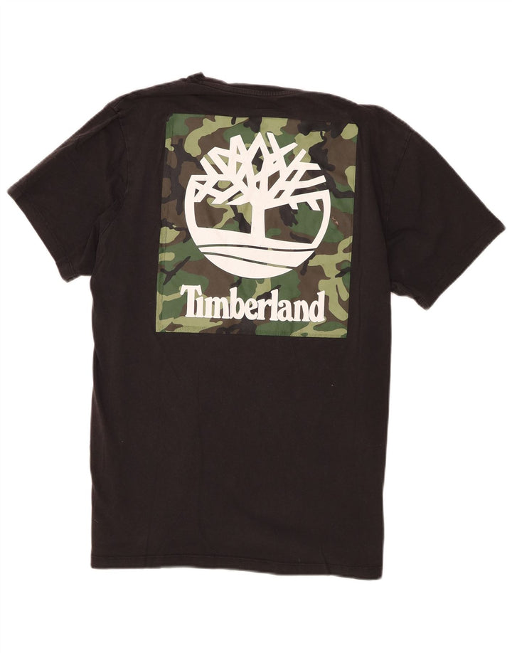Męski T-shirt z grafiką Timberland, mały, czarny, bawełniany