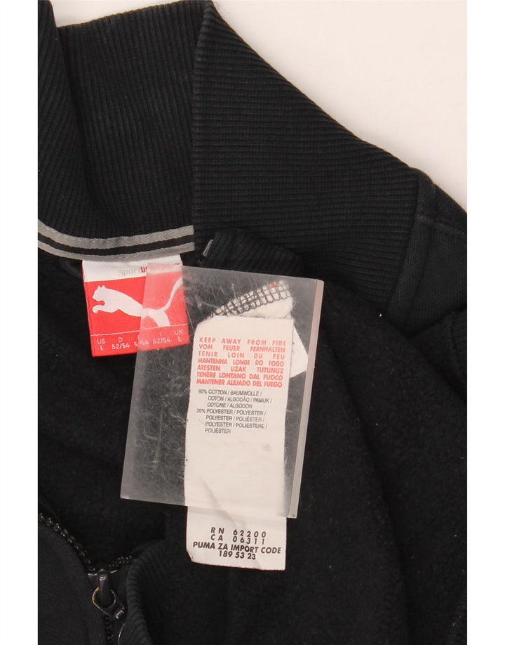 Męska kurtka dresowa PUMA z grafiką, duża, czarna, bawełniana