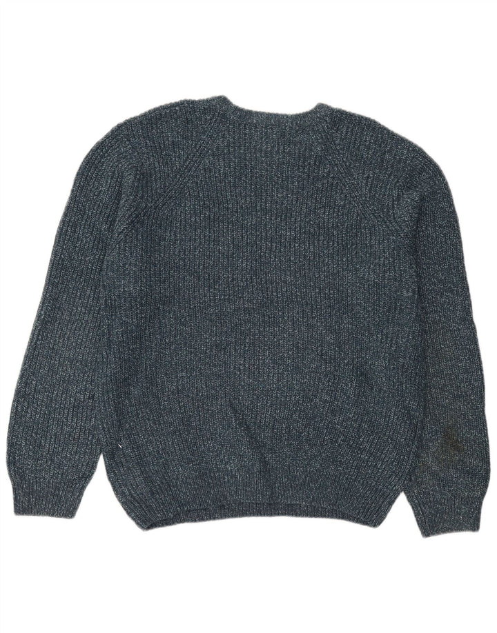 Marks & Spencer Męski sweter z okrągłym dekoltem 2XL Niebieski nakrapiany akryl