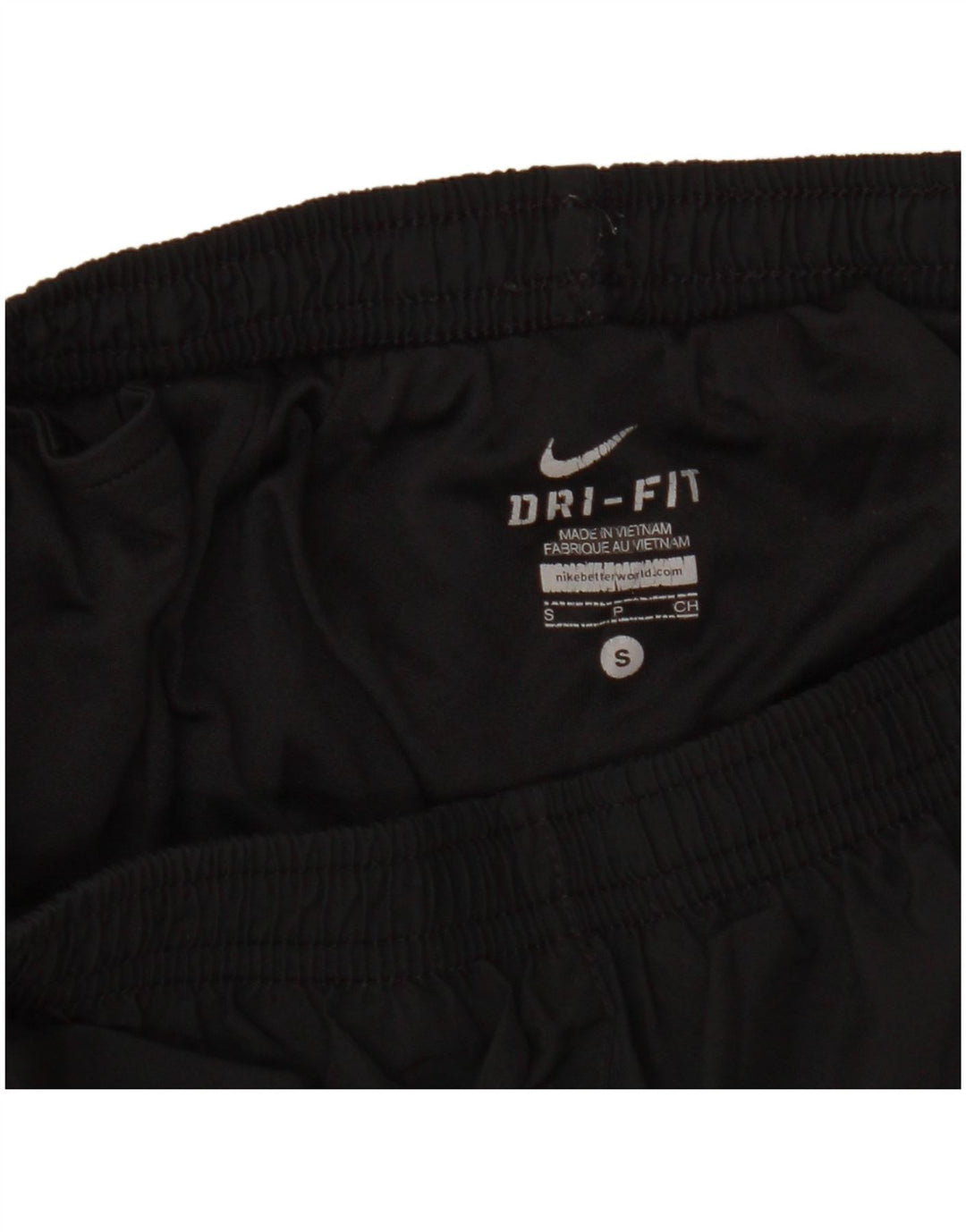 Damskie spodenki sportowe NIKE Dri Fit Graphic UK 8, małe, czarne, z blokami kolorów