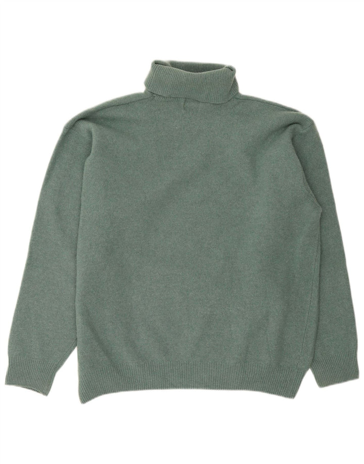 Męski sweter z golfem Trussardi, średnio zielona wełna