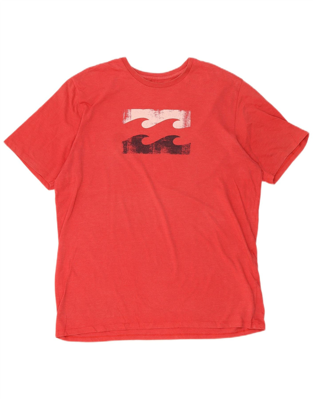 Męska koszulka z grafiką BILLABONG, góra XL, czerwona, bawełniana