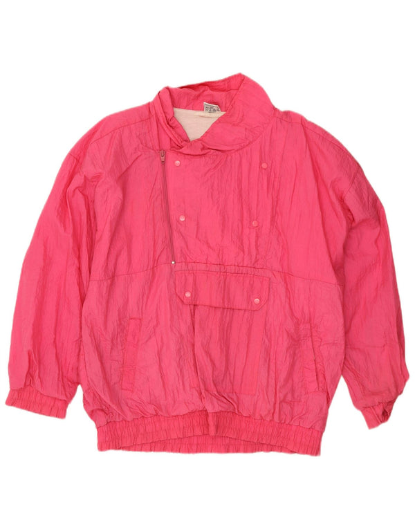 Vintage męska kurtka Anorak UK 42/44, duża, różowa nylonowa