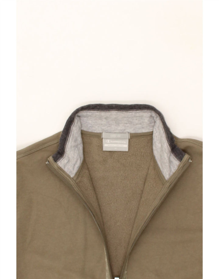CHAMPION Womens Easy Fit Tracksuit Top Jacket UK 14 Medium Khaki Cotton Vintage Champion and Second-Hand Champion from Messina Hembry 