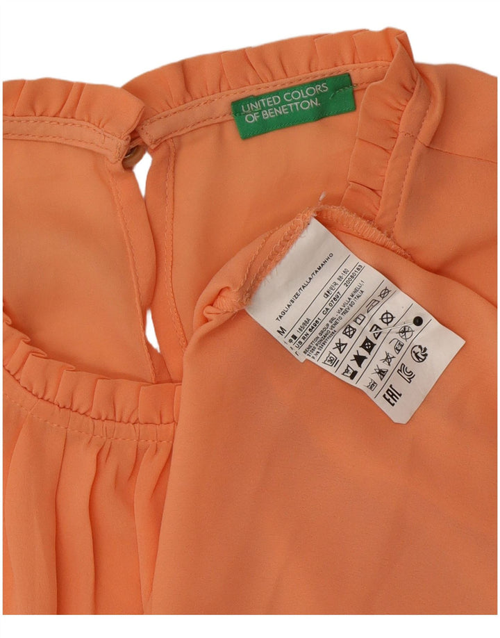 Damska bluzka Benetton UK 14, średni pomarańczowy poliester