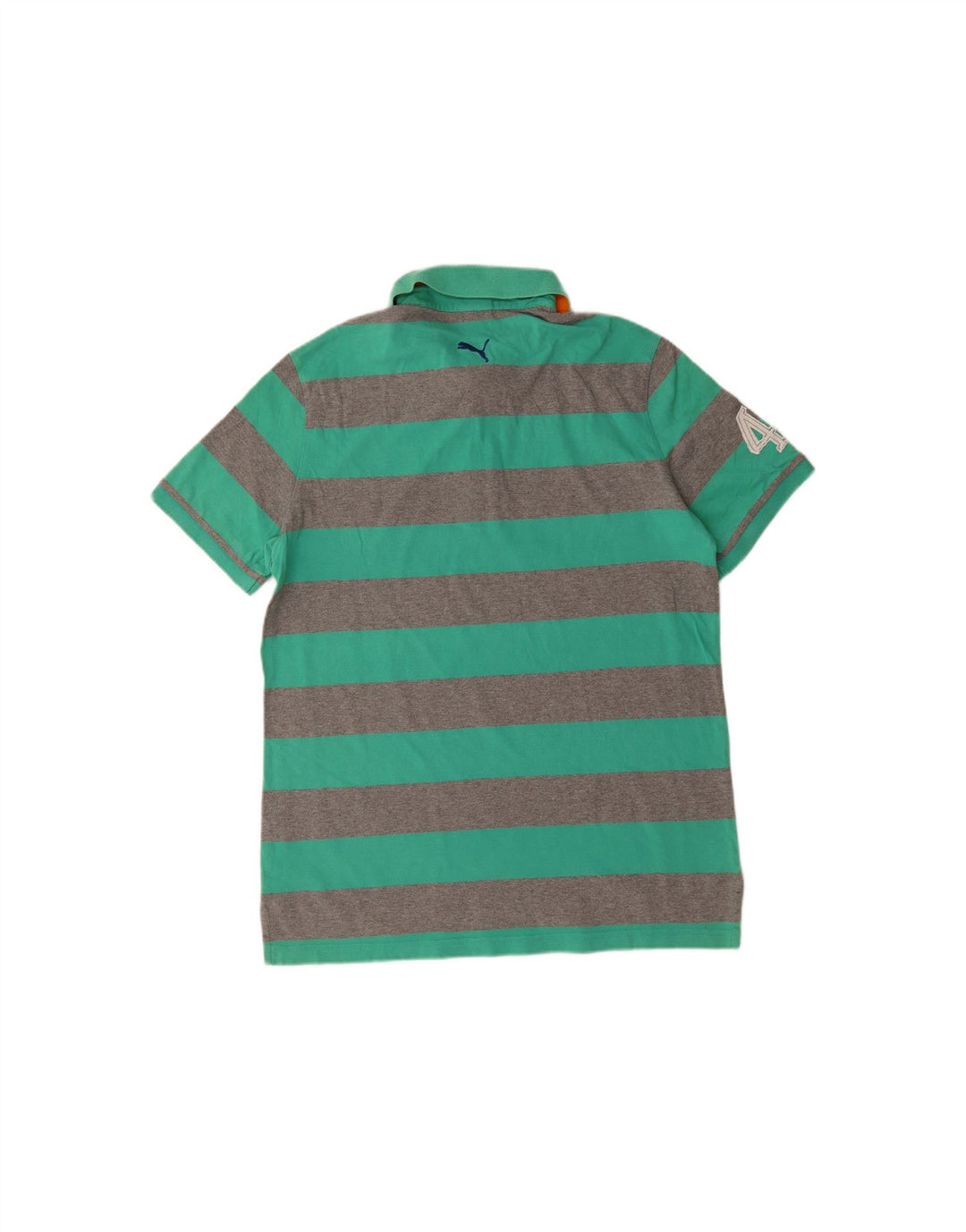 PUMA Mens Polo Shirt Large Green Striped
