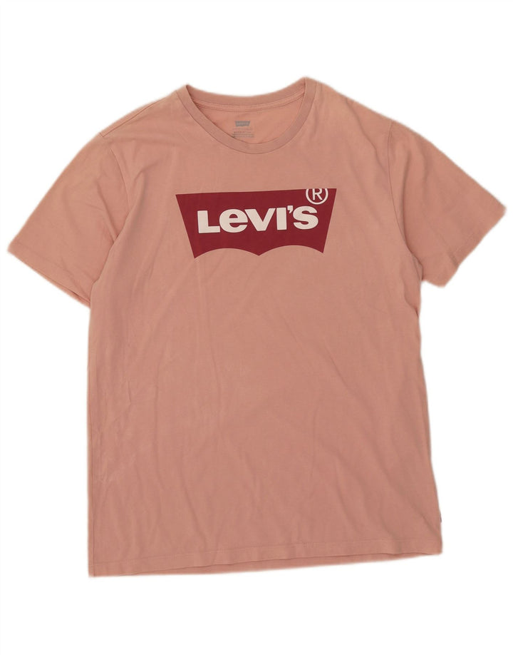 Męska koszulka z grafiką Levi's Top, średnia, różowa bawełna