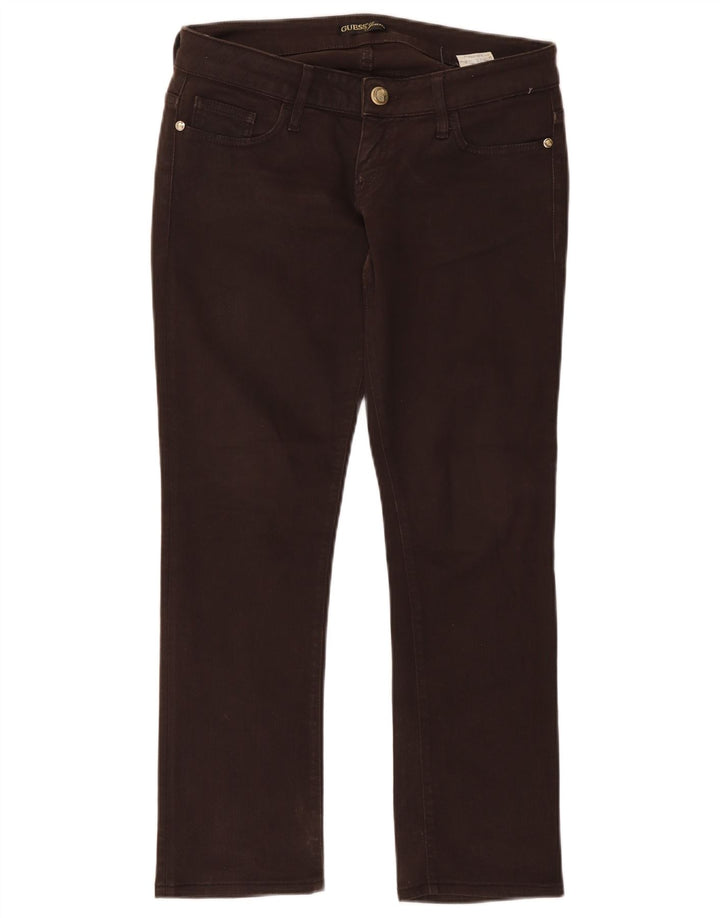 Guess Jeansy Damskie Slim W29 L27 Brązowe Bawełniane