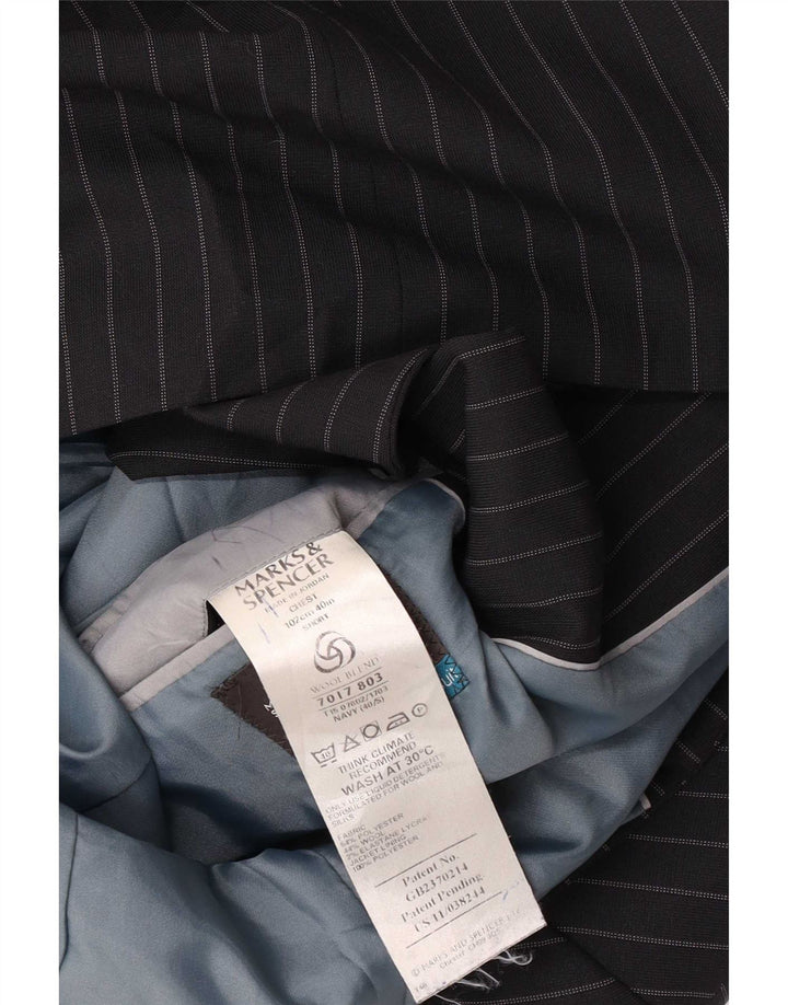 Męska marynarka Marks & Spencer UK 40, średni granat, prążki
