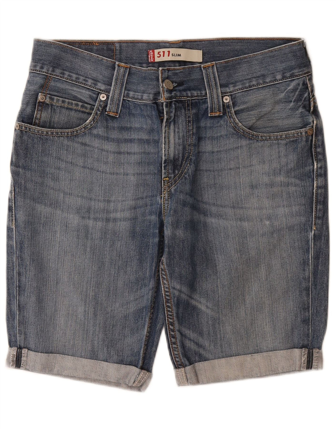 Męskie spodenki jeansowe LEVI'S 511 W32 Średnioniebieskie, bawełniane